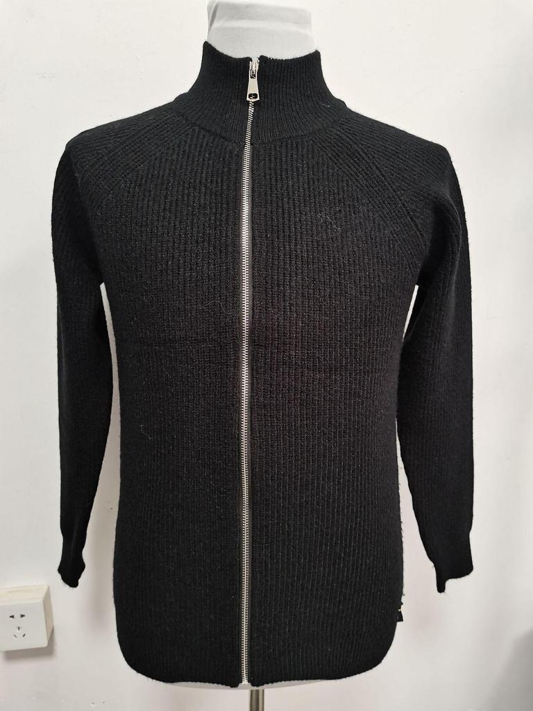 Men's Autumn Winter Korean Slim Fit Thick Knitwear Cardigan Jacket with Long Sleeves and Zipper