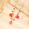Halloween Red Crystal Water Drop Beaded Pendant Necklace, Fashionable Temperament Versatile Small Luxury Women's Necklace