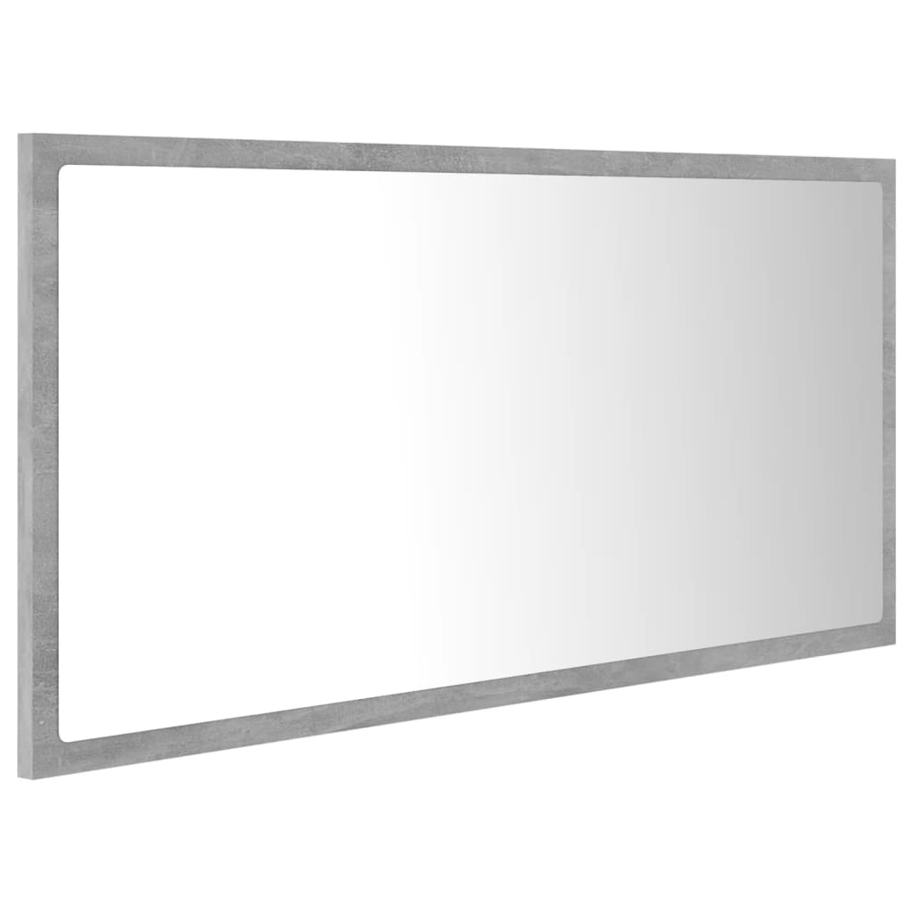 LED Bathroom Mirror Concrete Grey 90 x 8.5 x 37 cm Acrylic