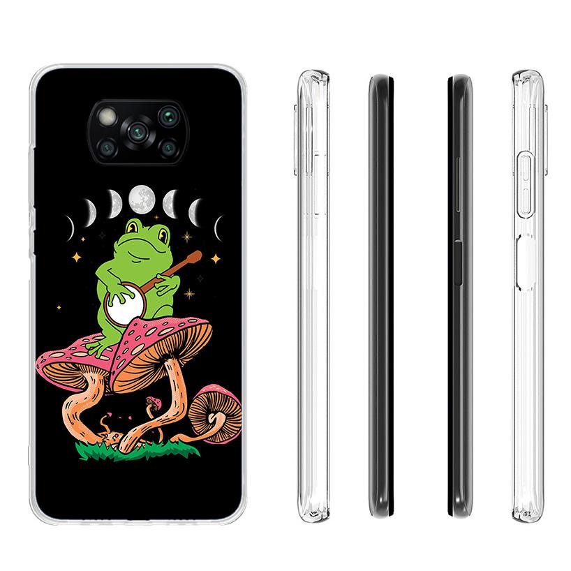 Cottagecore Frog Mushroom Kawaii Cover Phone Case For Xiaomi Poco F7 Ultra X7 X6 X5 Pro M7 Redmi 15C 15 13C 13 12C 12 10C 10 9A