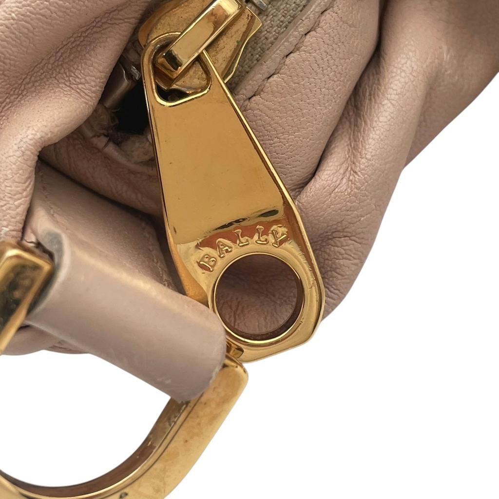 Used BALLY Shoulder Bag Gathered 2WAYShoulder BagShoulder Bag Pink Beige Leather Women