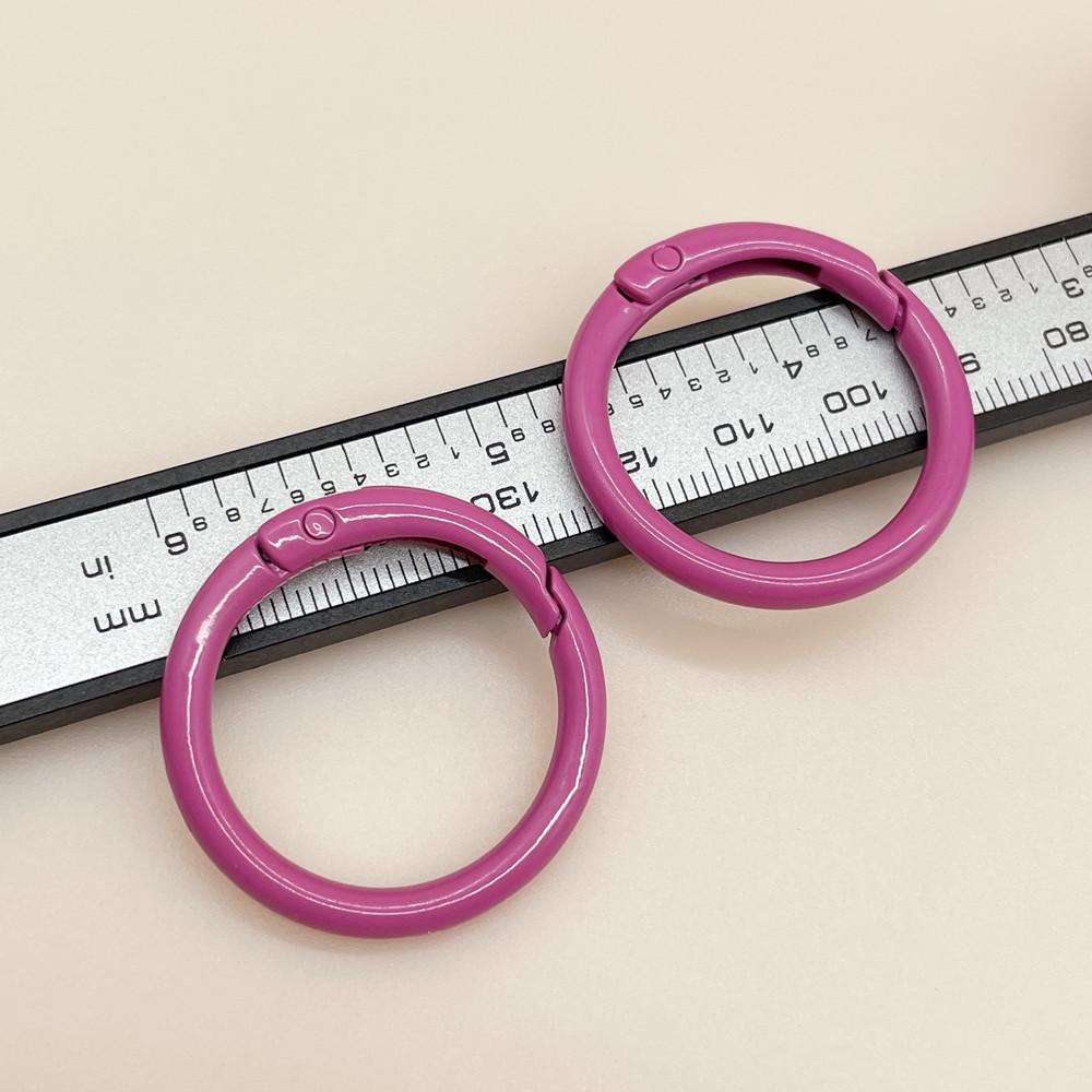 33mm Colorful Coil Spring Snap Buckle Luggage Bag Doll Keychain Ring Ornament