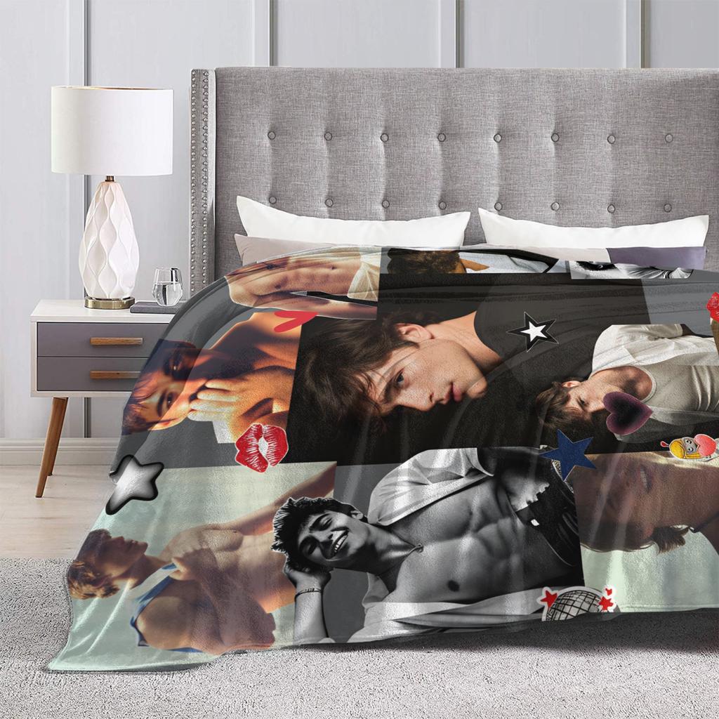 Warm Soft Blanket Picnic Jacob Elordi Throw Blanket Flannel Bedspread For Living Room Funny Sofa Bed Cover