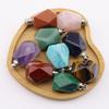Natural Crystal Rough Stone Polyhedral Perfume Bottle Pendant Rough Stone Polished Crystal Essential Oil Bottle Necklace N769