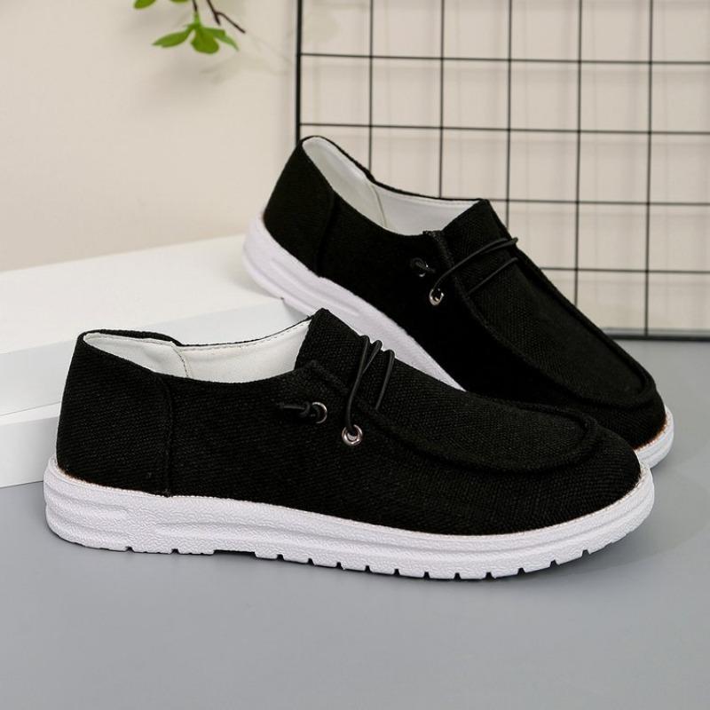 Large size casual single shoes women's spring and autumn new flat-bottomed feet low-top women's single shoes