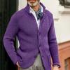 New Men's Casual Long Sleeve Solid Knit Sweater