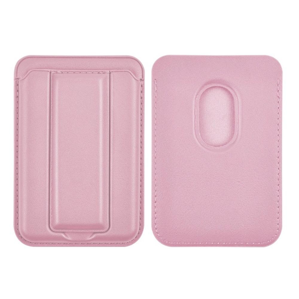 iPhone 12-17 MagSafe Magnetic Stand & PU Leather Card Holder MagSafe Universal розовый