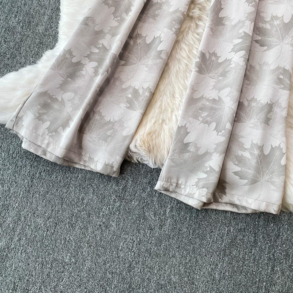 High Quality Ink-wash Acetate Satin Tie-Dye Rayon Wide-Leg Pants for Women Summer High-Waisted Slimming Loose-Fit Trousers