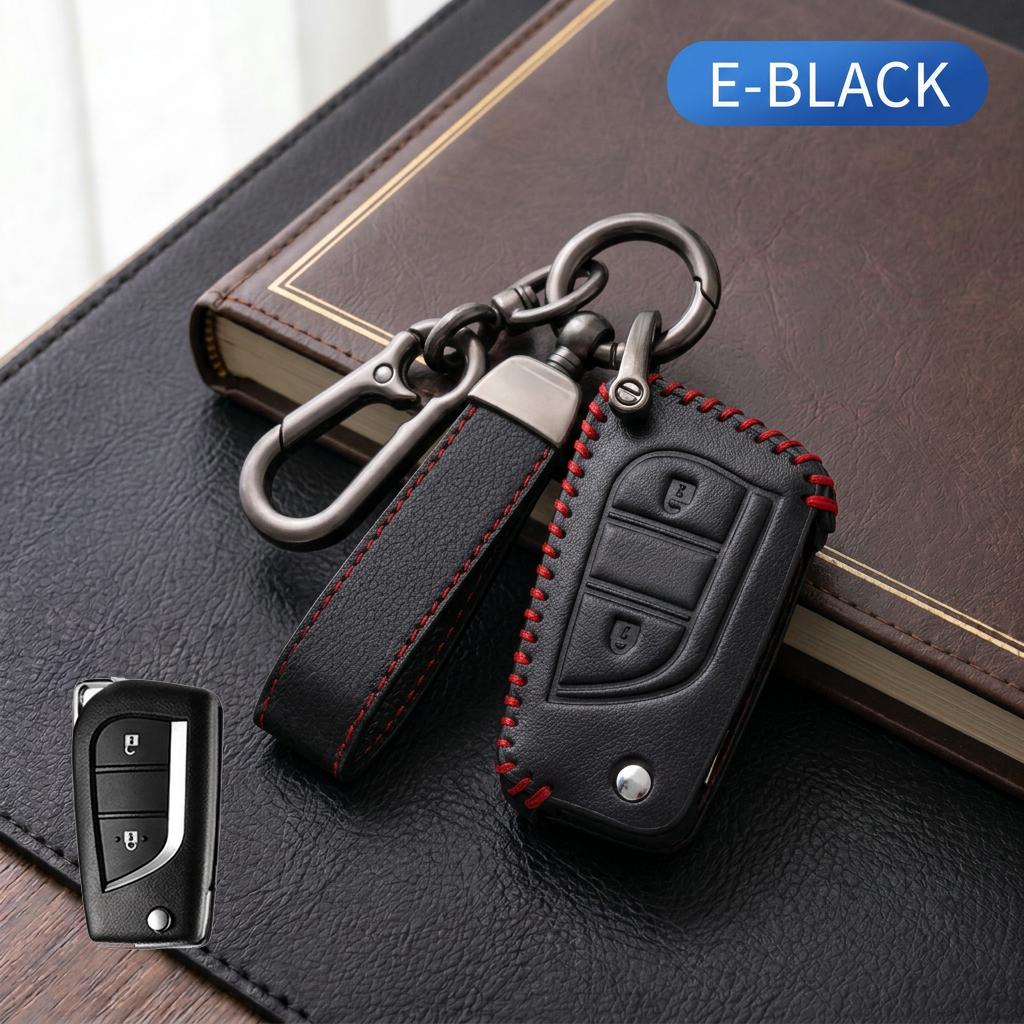 Leather Key Case For Toyota Camry Corolla RAV4 Highlander Prado Avalon Venza Yaris Fortuner Alphard Vellfire Key Fob Cover Shell
