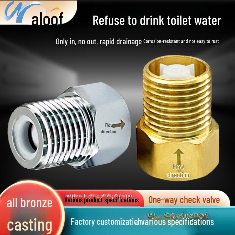 Copper 4-Point One-Way Water Check Valve for Heaters and Toilets