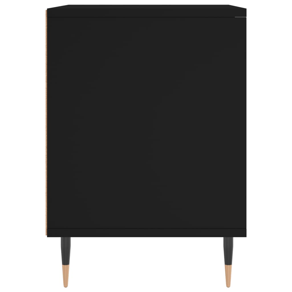 Vidaxl Bedside Table, Black, 40X35X50 Cm, Wood-Based Material