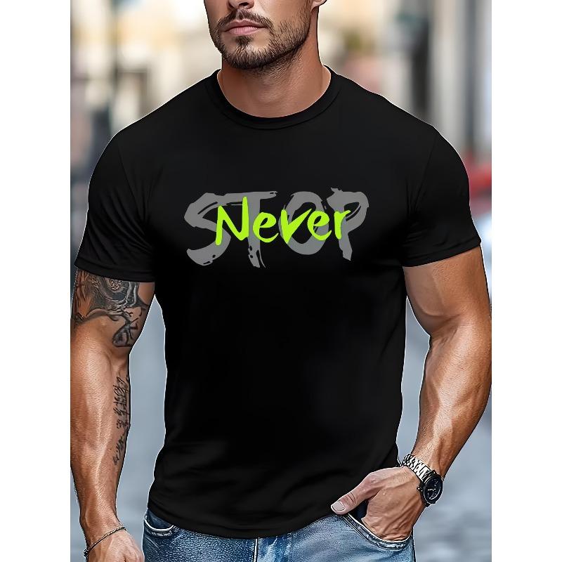 Men'S Outdoor Casual Sports T-Shirt, Trendy Print Short-Sleeve Tee for Summer, New Lightweight Breathable Top for Outdoor Activities