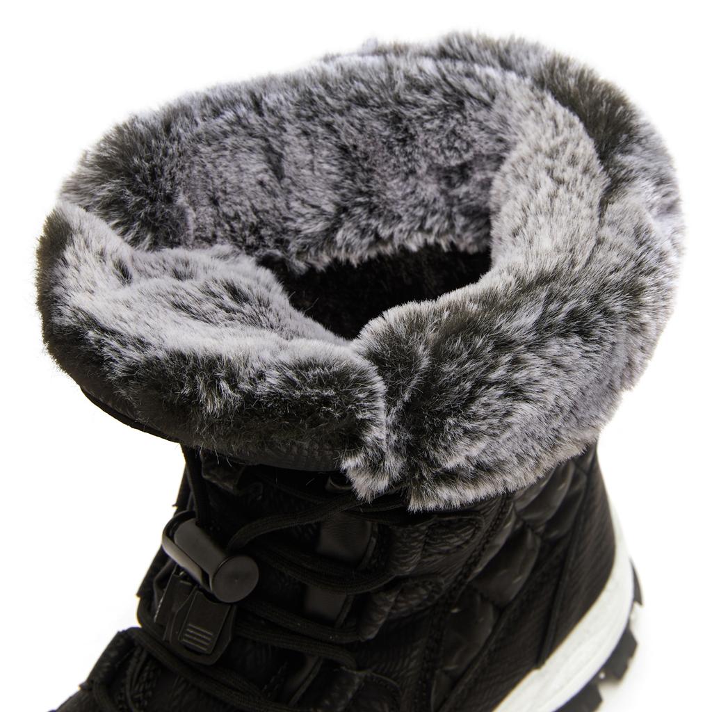 HOBIBEAR Kids Snow Boots Waterproof Outdoor Winter Shoes Warm Faux Fur Lined Elastic Band Boots