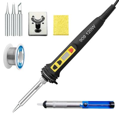120W/150W Digital Electric Soldering Iron Kit Soldering Tool Set Dual Calibration Temperature 200-600C 907S909 Welding Tool