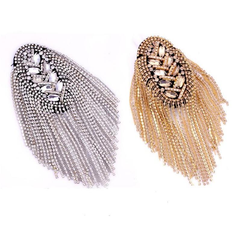 1PCS Fashion Handmade Shoulder Jewelry Tassel Rhinestones Clothing Accessories Brooch Shoulder Brooches Gift