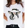 Damen Freizeit T-Shirt mit kurzen Ärmeln und Rundhalsausschnitt - Elegante Silhouette, Mittlere Dehnbarkeit, Atmungsaktives Gewebe, , Damen T-Shirts, Stylisches Grafik-T-Shirt