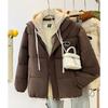 Fake Two Pieces of Cotton Clothes Women's Winter 2025 New Thickened Warm Padded Jacket Women's Down Padded Jacket Versatile Student Jacket