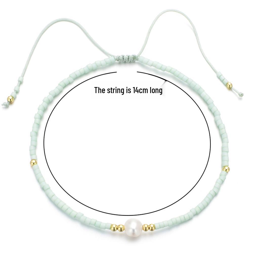 Retro Colorful Seed Bead & Faux Pearl Adjustable Bracelet - Trendy Hand-woven Jewelry for Women