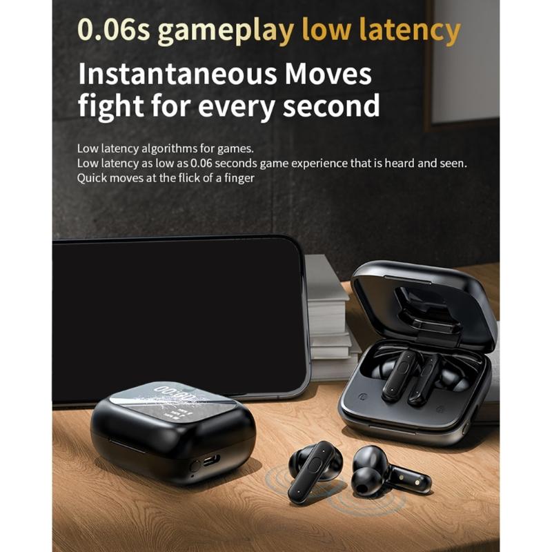 LY30 Wireless Earbuds Touch Control With Colorful LED Display Intelligent Noise Reduction Comfortable Earphones