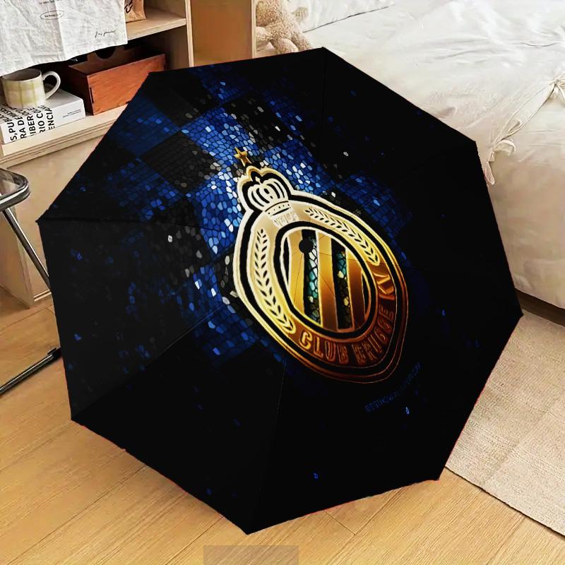 Golden Club Atletico Emblem Automatic Folding Umbrella - 8-Rib Travel Umbrella with Auto Open/Close & Portable Gifts for Holidays or Birthdays