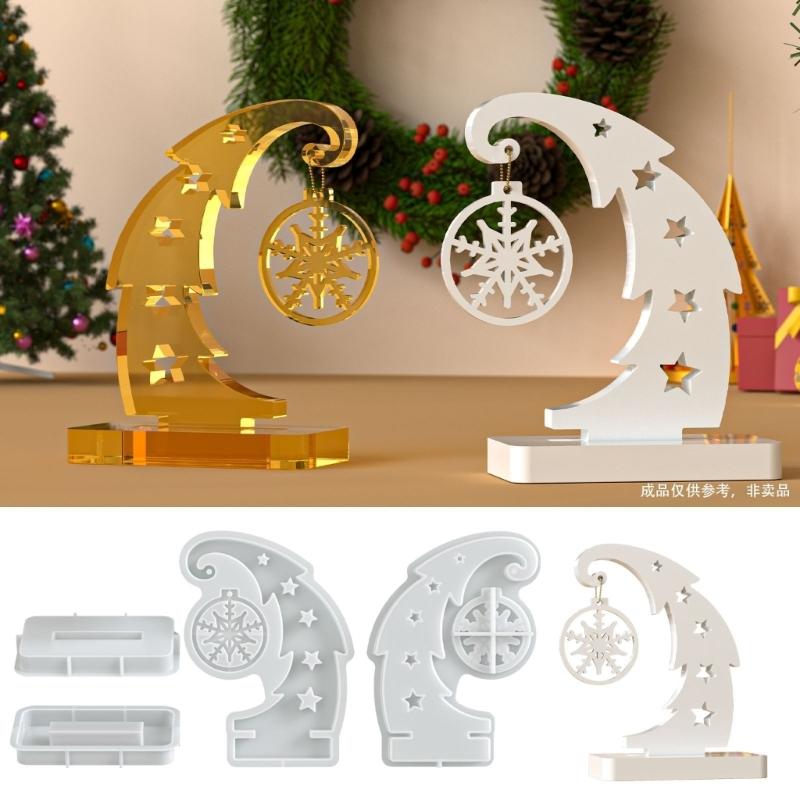 Holiday Resin Craft Mould Christmas Tree Silicone Mould With Snowflake Designs For Festive Decorations