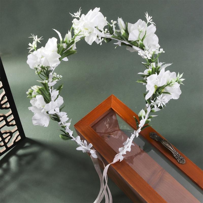 Pastoral Flower Shape Headband for Traveling Taking Photo Spring Girl Ethnic Hair Hoop Wedding Party Bride Hairband