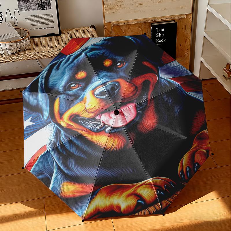 1pc American flag patriotic pet Umbrella Portable Folding Umbrella Iron Frame Hole Bone Structure Outdoor Home Umbrella