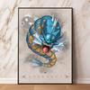 Pokemon Gyarados and Koi Leaping Dragon Gate Decorative Painting Traditional Art - Style Mural Unique Gift for Anime Lovers