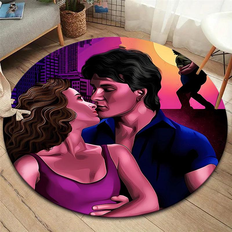 

Круглый ковер DirtyDancing, Ковер для гостиной, спальни, дивана, игровой комнаты, Декор, Нескользящий коврик для пола 80cmx80cm