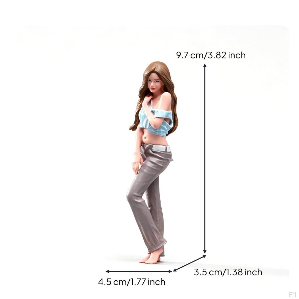 Female Figurine 1/18 Scale Resin Miniature HandPainted Diorama Figure for Collectors, Hobbyists,