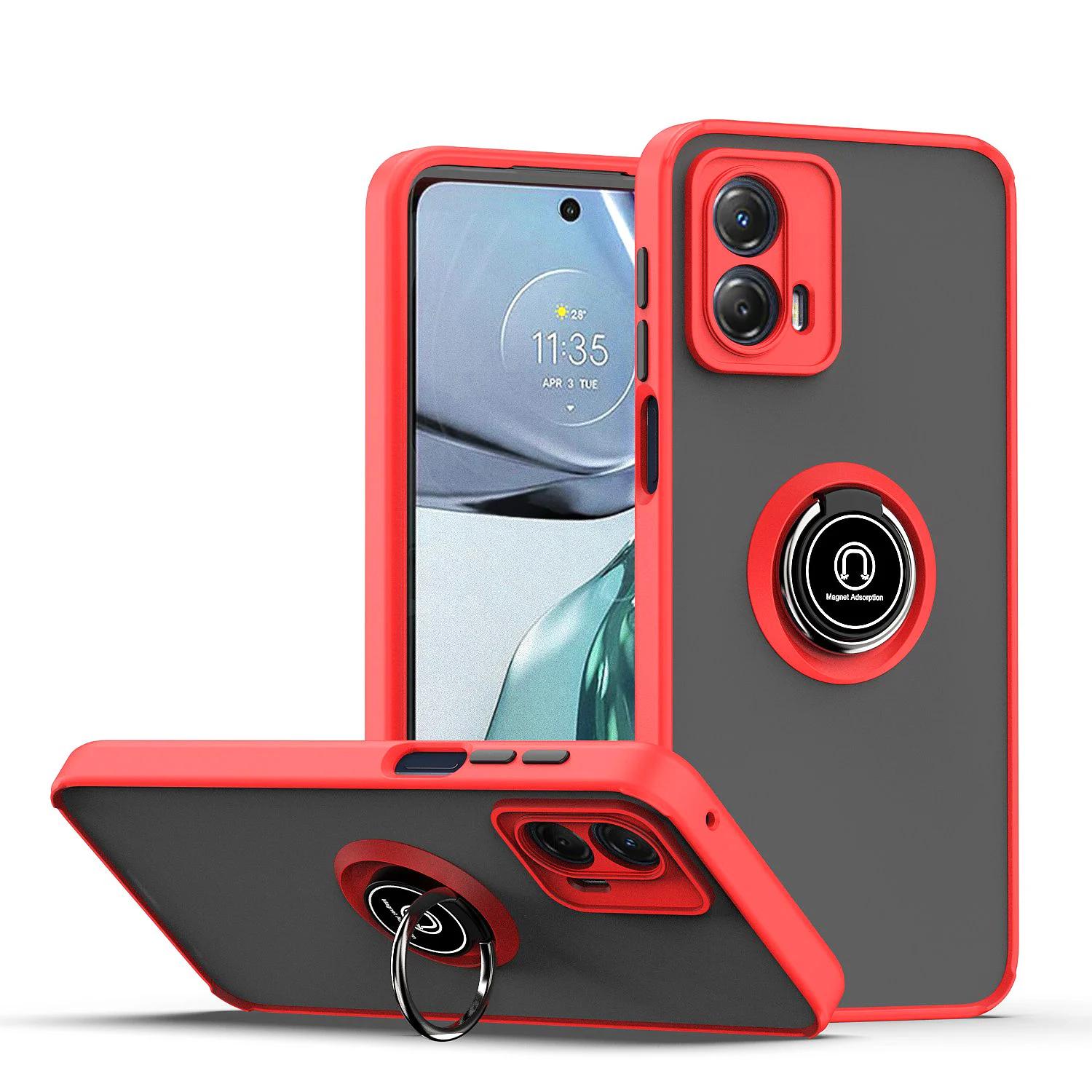 

Чехол Armor Matte для Motorola Moto Edge 40 Neo Edge 30 Fusion Ultra, чехол с магнитным держателем и подставкой, чехол Funda Moto Edge 40 Neo красный