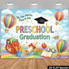 Rainbow Hot Air Balloon Tapestry, perfect for kindergarten graduation ceremonies and classroom celebration parties