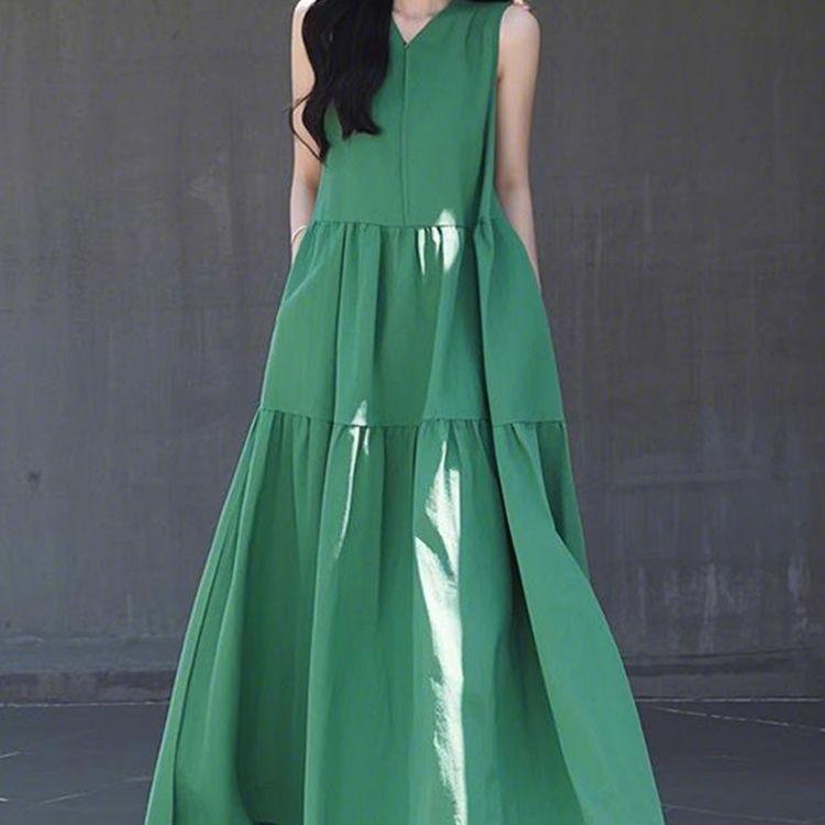 

Dopamine Green Sleeveless Dress: Trendy and Elegant Aura for Women This Spring 3XL (recommended for weight 135-145 jin)
