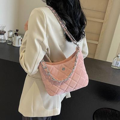 Fashion Chain Shoulder Bag Luxury Argyle Quilted Handbag Women's Bucket Crossbody Bag & Purse