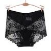 8 Color Plus Size Women Panties Sexy Lace Transparent Underwear Panty Seamless Mid-Waist Hip Raise Briefs Cotton Health Lingerie