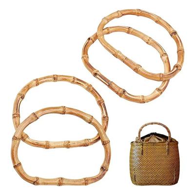 D Shape Round Bamboo Bag Wood Handles Handcrafted Vintage Handbag Replace Straps Diy Bag Accessories Natural Woden Handles