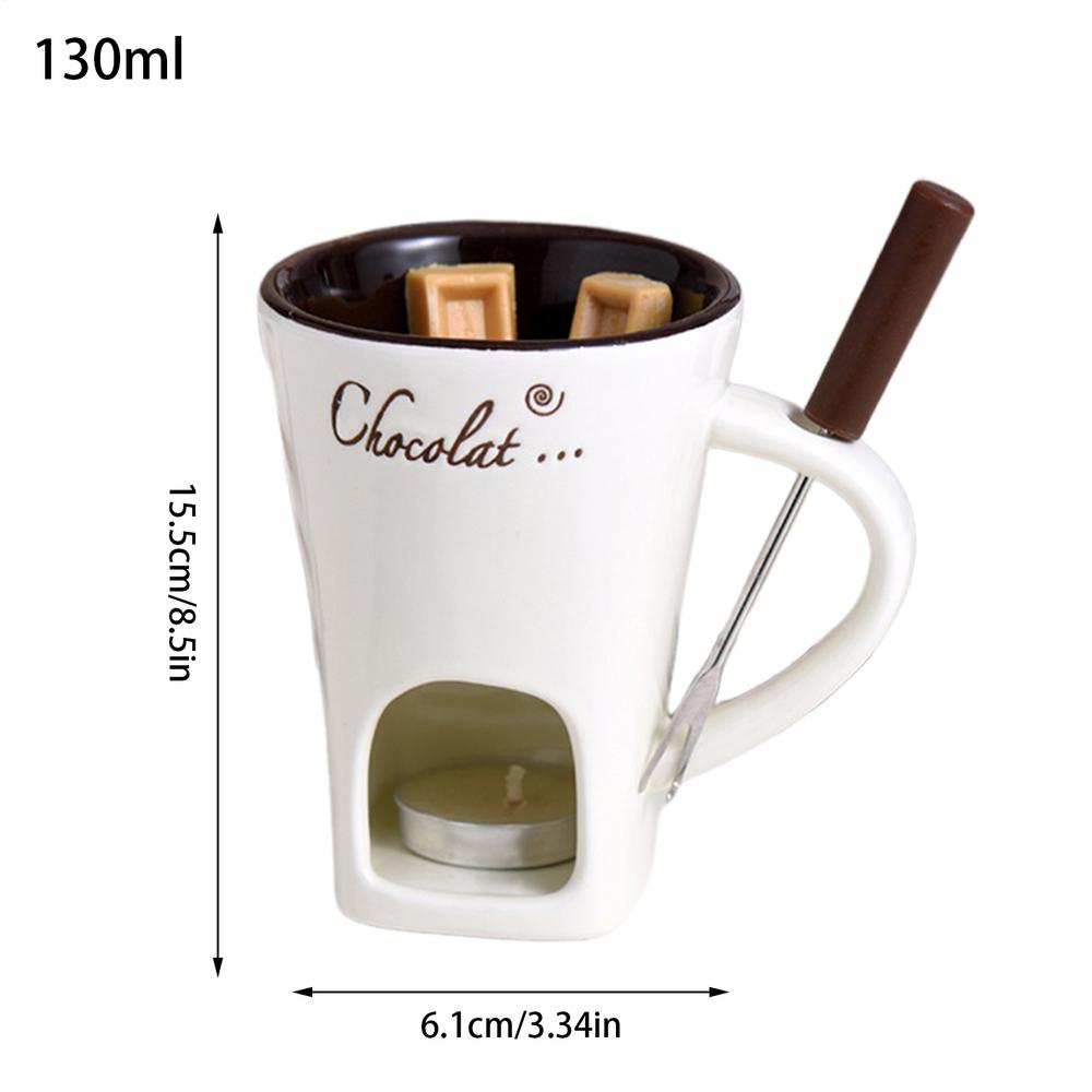 Fondue Cup Chocolate Melting Pot Ceramic Portable Hot Pot Cup Kit For Seafood Dinner Appetizer Sauce Cheese Candy Caramel