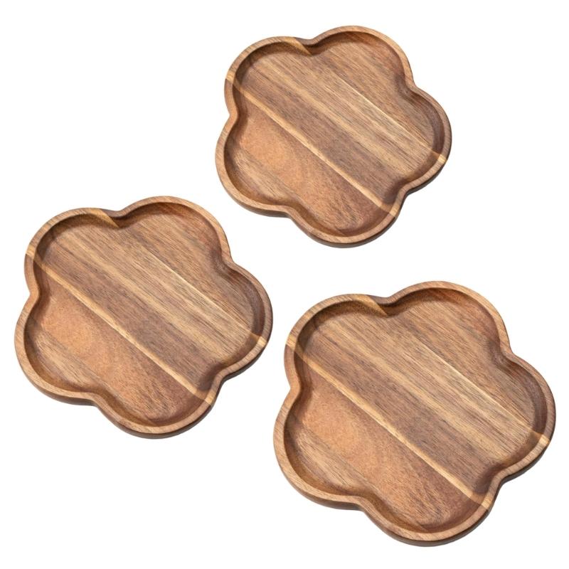 Natural Wood Oval Serving Tray Portable Portable Snacks Dish Outdoors Picnics Wood Tray For Home Dining Party