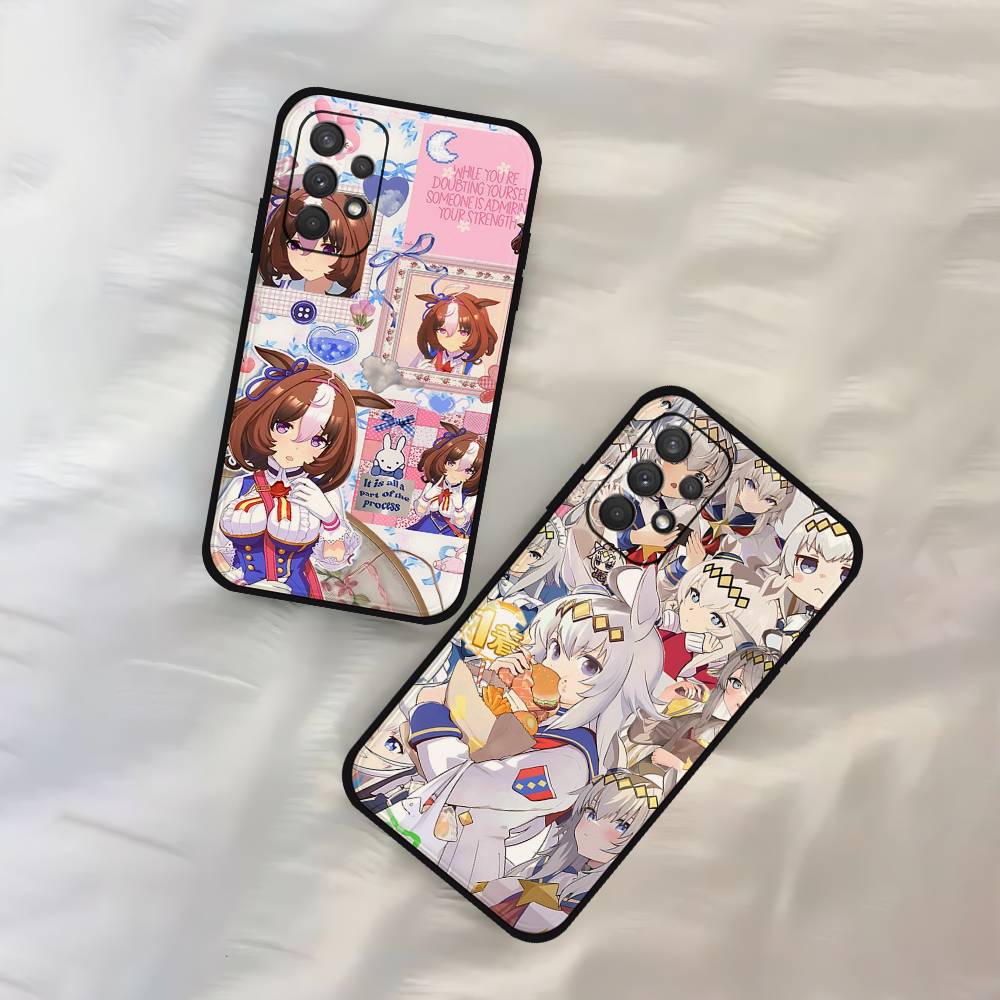 Anime U-Umamusume Pretty Derby Phone Case For Samsung Galaxy S25 S24 S23 S22 S21 FE Plus Ultra A13 A20 A32 A70 Black Cover