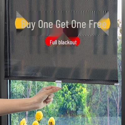 Retractable Blackout Sunshade Curtains with Suction Cups for Kitchen, Office, or Sunroom