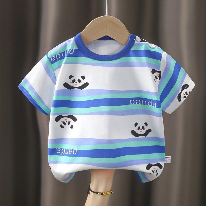 Kids Clothes T-Shirt for Girls Boys Children's Summer Clothing  Cartoon Tops Short Sleeve Breathable Clothes Cotton Baby Tops