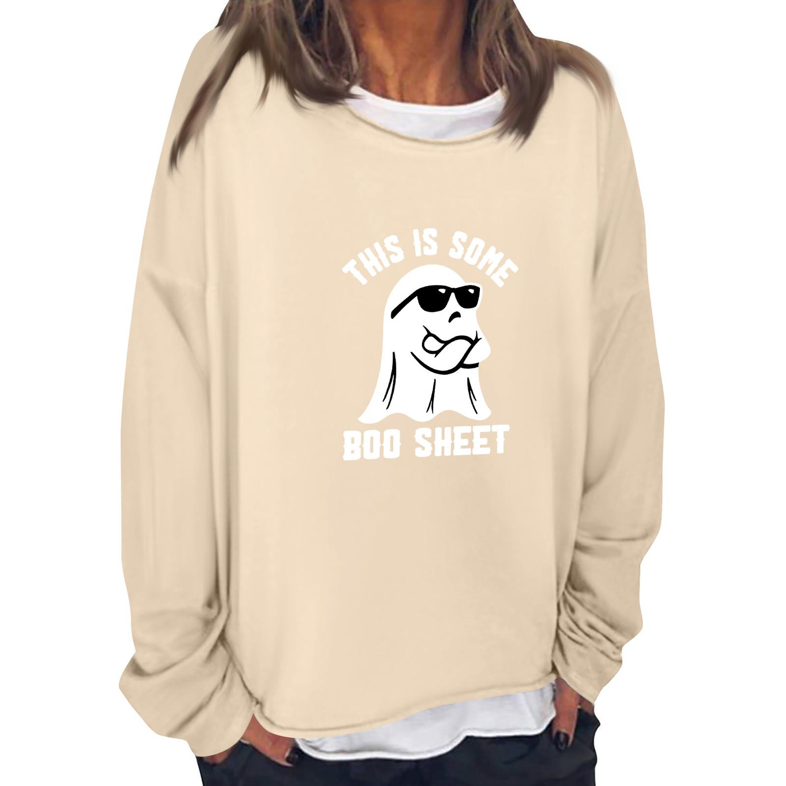 Женская повседневная модная винтажная толстовка с длинным рукавом и круглым вырезом — фото 3