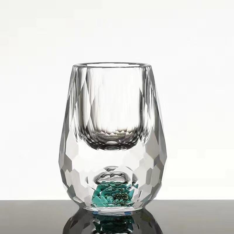 Qi Gold Leaf Turquoise Glass Teaset