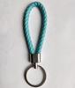 Woven Leather Cord Metal Keychain Pendant