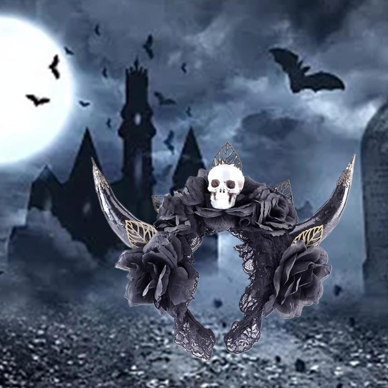 Retro Sheep Horns Hair Hoops Evil Accessories Halloween Cosplay Costume Party