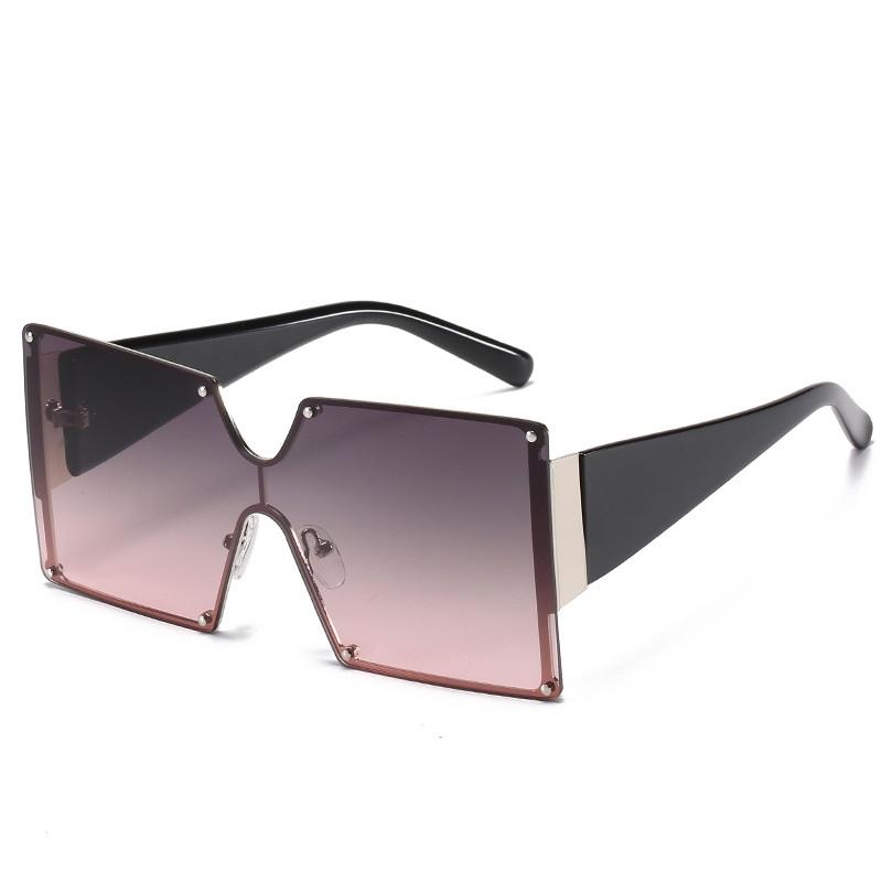 Oversized Square Sunglasses Women Rimless Sun Glasses One Piece Gradient Luxury Brand Shades Retro Designuv400 Vintage Men Oculu