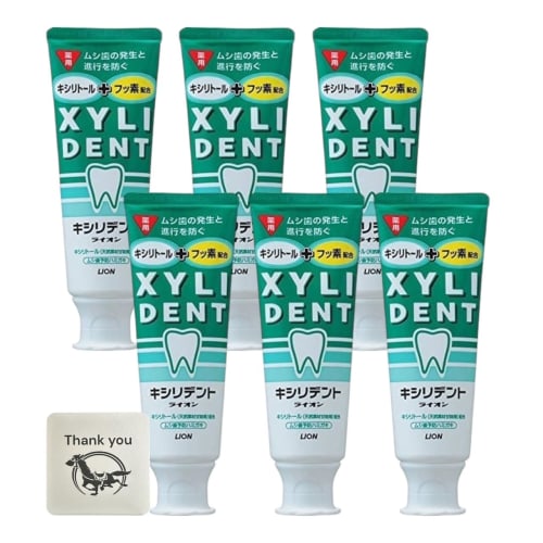 

Lion Xylident Lion Toothpaste, 120g, Set of 6 + Bonus Gift with Kunutonn Original Logo