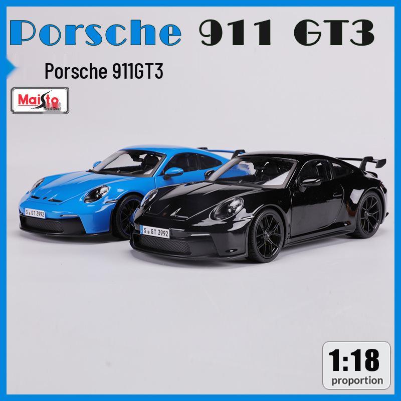 Maisto 1:18 Porsche 911 GT3 Alloy Sports Car Model