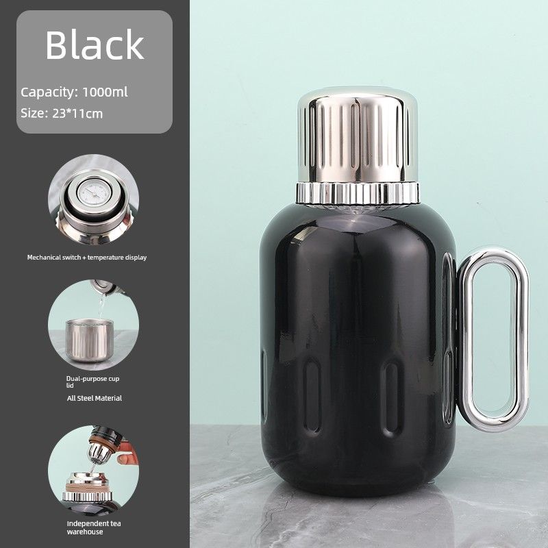 Large Capacity Thermos Cup Ikea 316 Stainless Steel Thermos Pot Household High-End Mechanical Temperature Display Teapot Warm Water Kettle