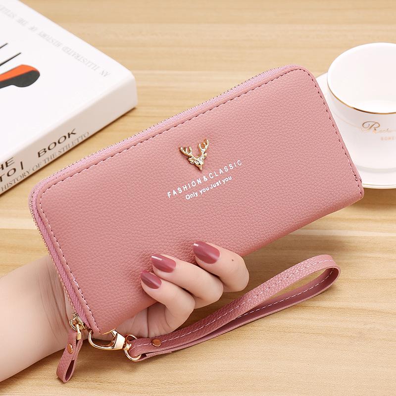 Women Fashion Zipper Wallets Purse Pu Leather Long Phone Clutch Bags CLE